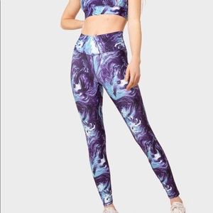 Kyodan Athletic Yoga Leggings Ultra High Waist Purple Ocean Women’s Size Small